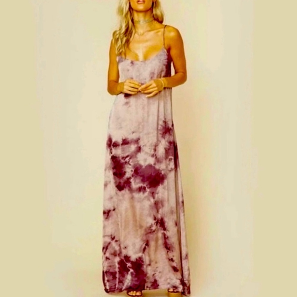 Blue life Malibu spaghetti strap full length summer tie maxi dress S